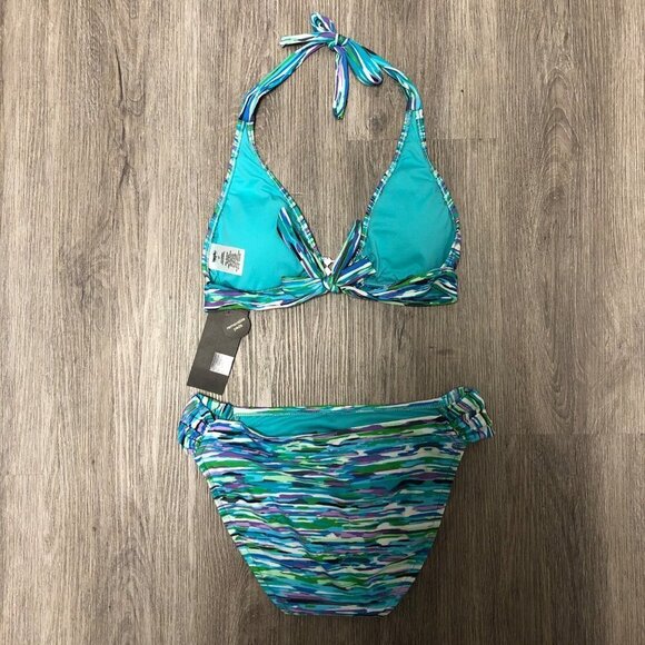 NWT Mossimo Bathing Suit Bikini Women's Size Small Halter Top Size Medium Bottom - Picture 2 of 14